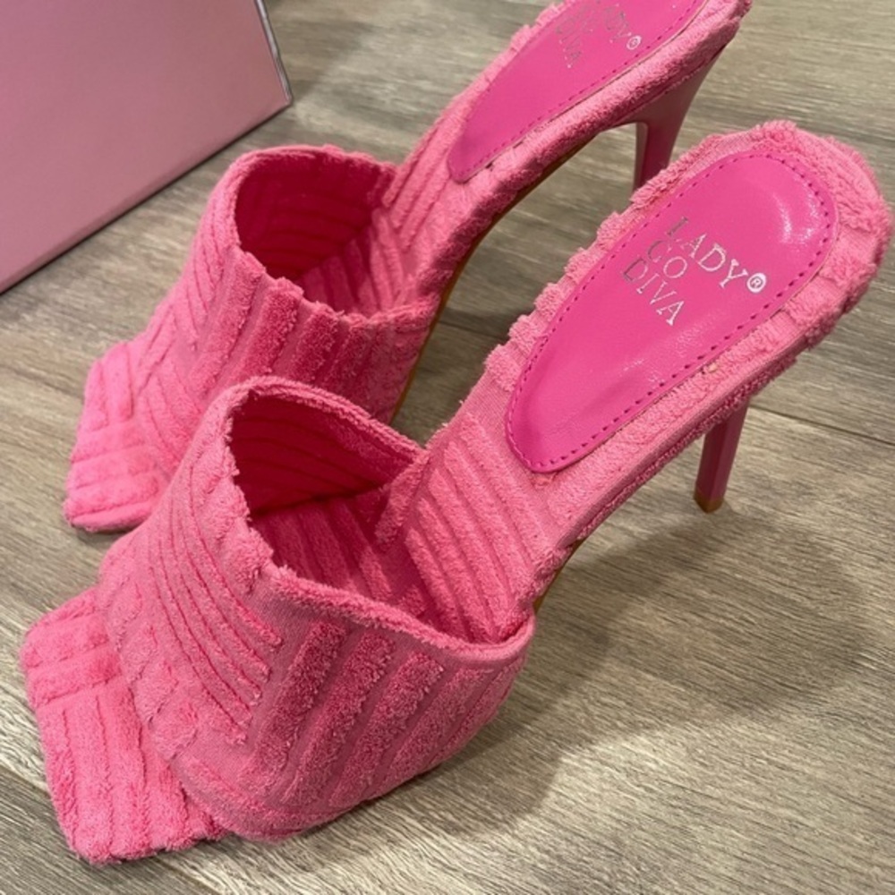 Pink Heeled Mules